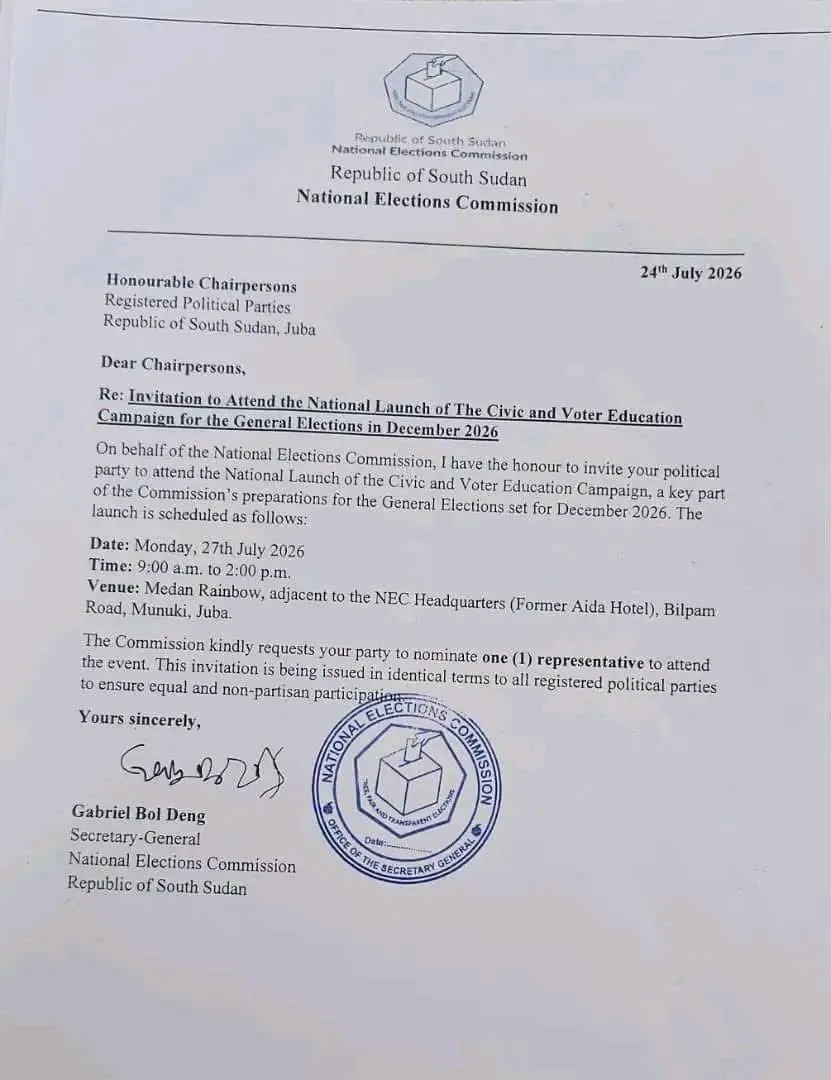 Invitation letter for the civic & voter education campaign 