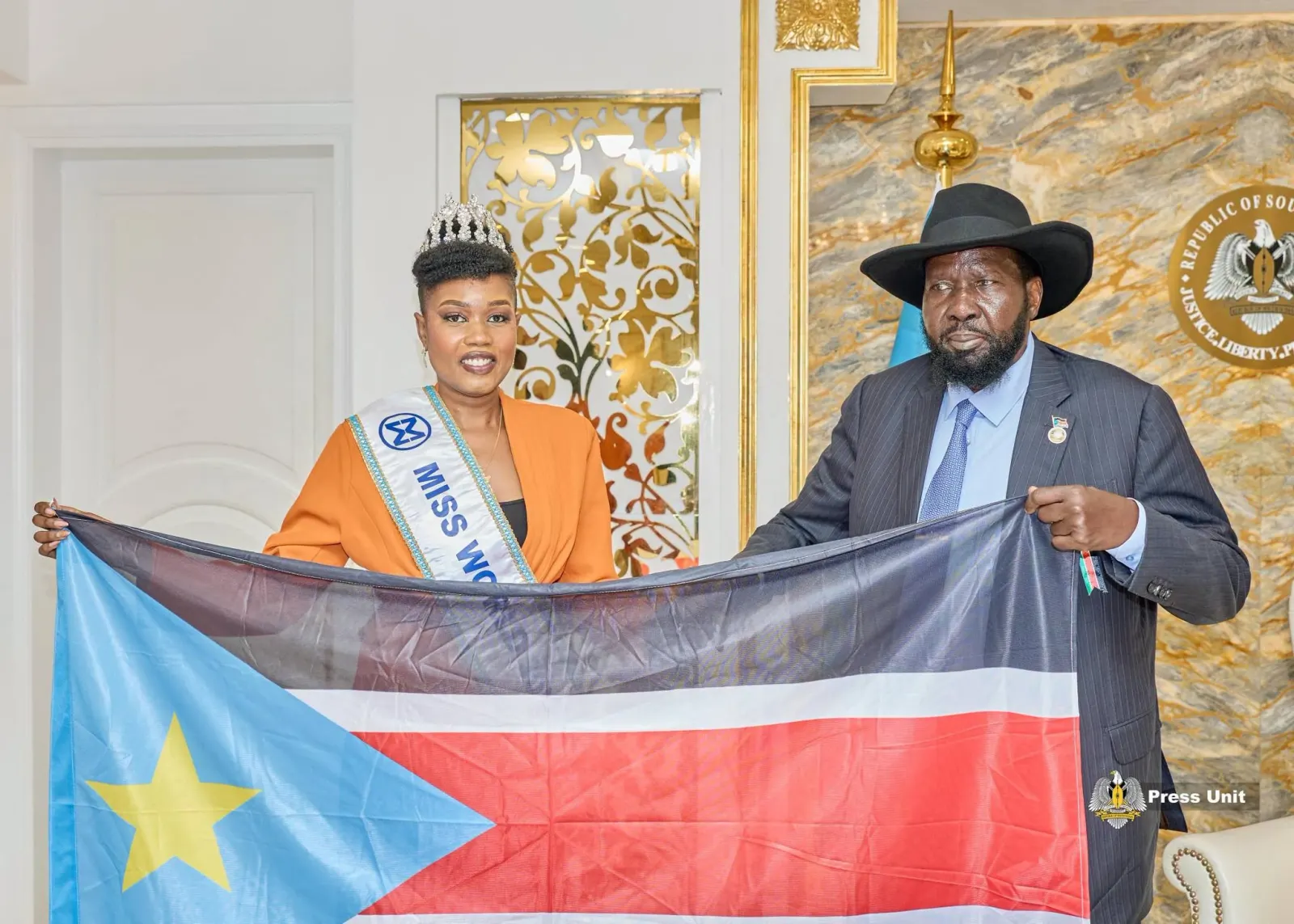 President Kiir Meets Miss World South Sudan Ahead of Vietnam Pageant